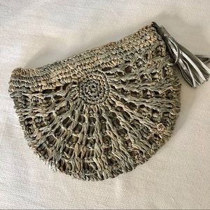 Flora Bella raffia clutch